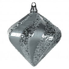 Елочная фигура Алмаз, 20 см, цвет серебряный