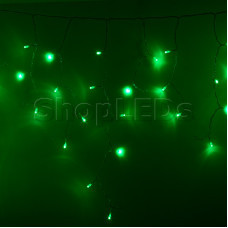 Гирлянда Айсикл (бахрома) светодиодный, 3,3 х 0,6 м, прозрачный провод, 220В, диоды зеленые NEON-NIGHT, SL255-054